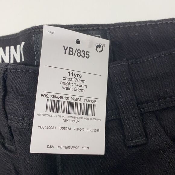 🔥Next skinny jean with stretch girl kids sz 11 Black New - Picture 5 of 7